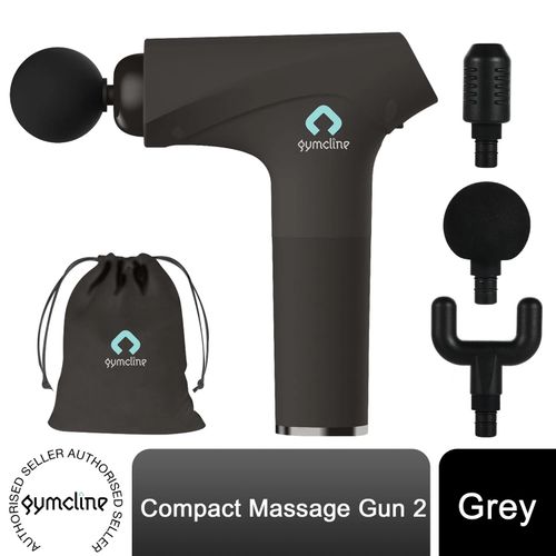 Gymcline Massage Gun Compact Size with 3 Speed Modes, Grey